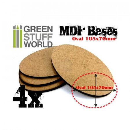 Drevotrieskové podstavce MDF Bases - AOS Oval 105x70mm (4 ks)